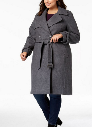 plus size grey coat