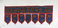 Indian Door Decoration Toran Window Topper Valance Handmade blue BuntingTapestry