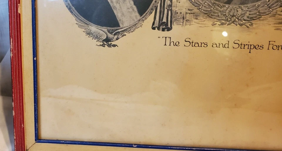 Póster enmarcado Presidents Stars & Stripes Forever Primera Guerra Mundial Washington Wilson Lincoln Foto 3 de 4