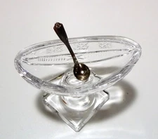 *VINTAGE* Waterford Crystal PERIOD PIECE 1968 Footed Helmet Boat Salt Cellar Dip