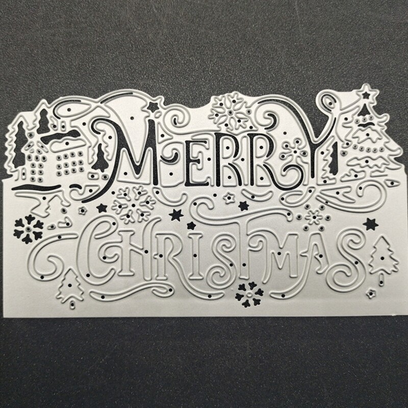 Merry Christmas Metal Cutting Dies Stencil Scrapbooking Album Decorative Embossing Paper Cutting Dies for Card Making