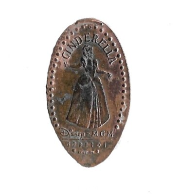 Disney MGM Studios Cinderella Elongated /Squashed /Flattened Penny /Cent