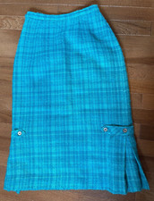 Snyder Craft California Vintage Retro Pencil Straight Skirt Teal Wool Size S