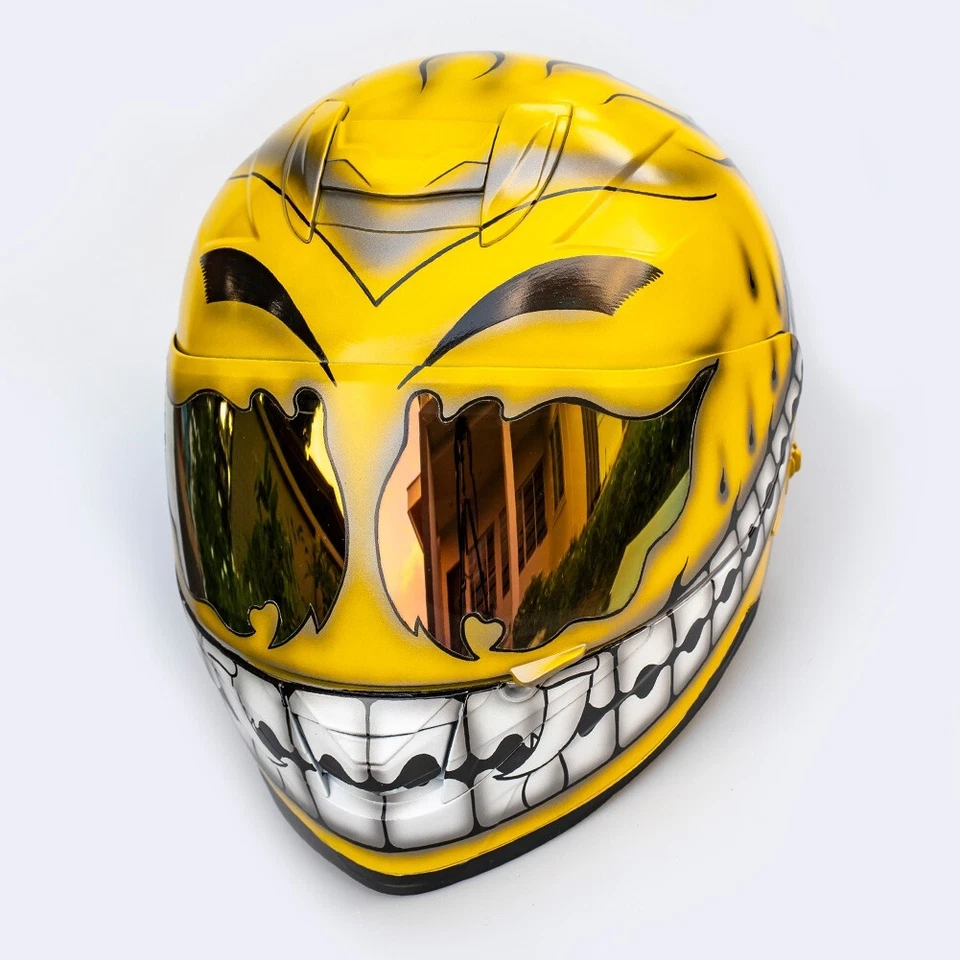 Casco de motocicleta personalizado DOT cara completa Superbike motocicleta motociclista sonrisa CH02 Foto 3 de 4