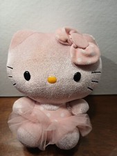Hello Kitty Pink Ballerina Tutu Dress Plush Stuffed Animal . TY Beanie Babies 6"