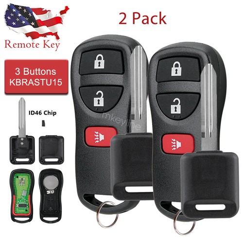 2 For 2004 2005 2006 2007 2008 2009 Nissan Titan Key + Remote Fob KBRASTU15