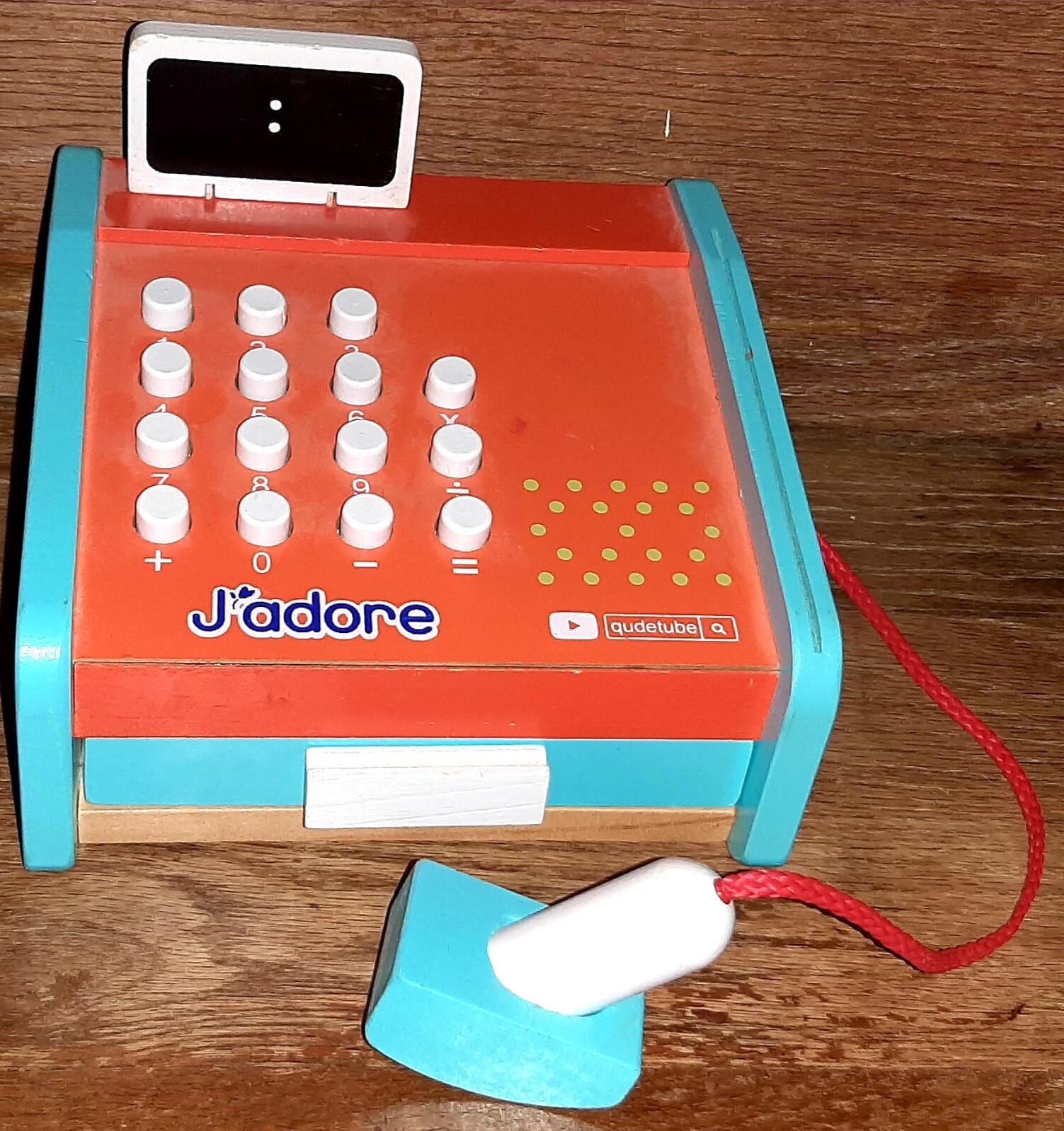 как выглядит Jadore Wood Cash Register Grocery Scanner Pretend Play Toy фото