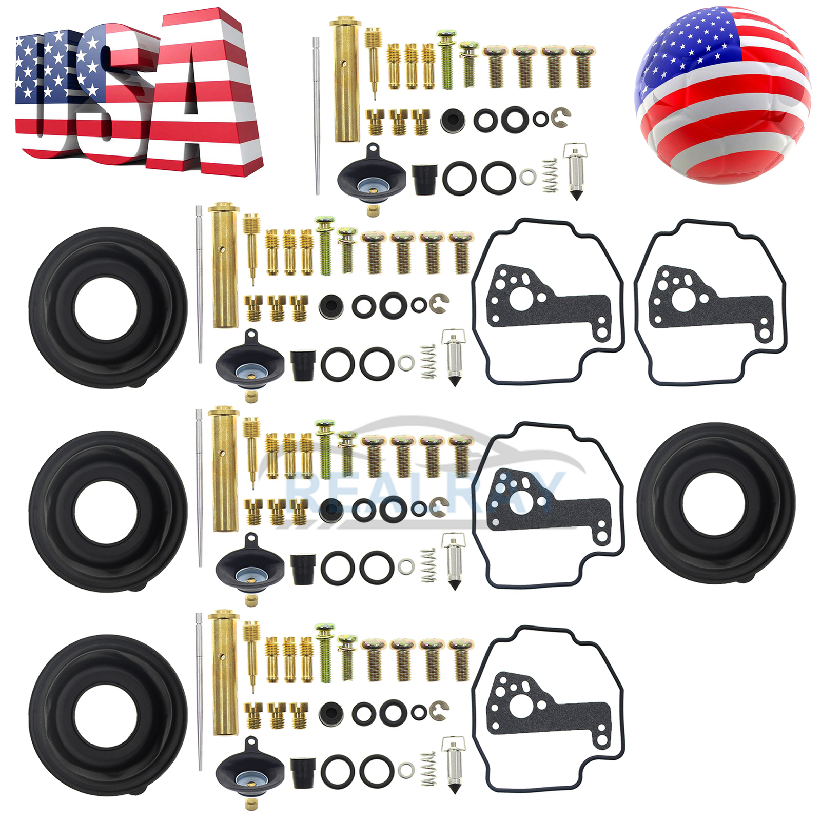 4 x Carburetor Repair Kit Main Jet Diaphragm for Yamaha V-Max 1200 VMX12 XVZ1300