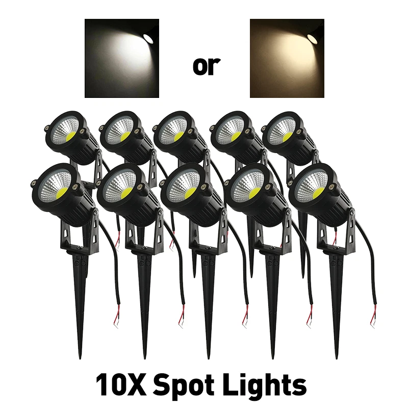 10X LED 12V Spot Lights Outdoor Landscape Cool/Warm White Hardwired Low Voltage