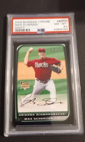 2008 Bowman Draft Picks Max Scherzer RC psa 8.5 DBacks