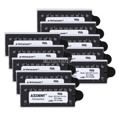 10 Kits AZDENT Dental Orthodontic Braces Brackets Mini Roth .022 Hooks 3-4-5