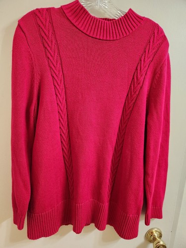 Pull Col Montant (mock Turtleneck) Karen Scott Rouge Taille L - Occasion Très Bon état