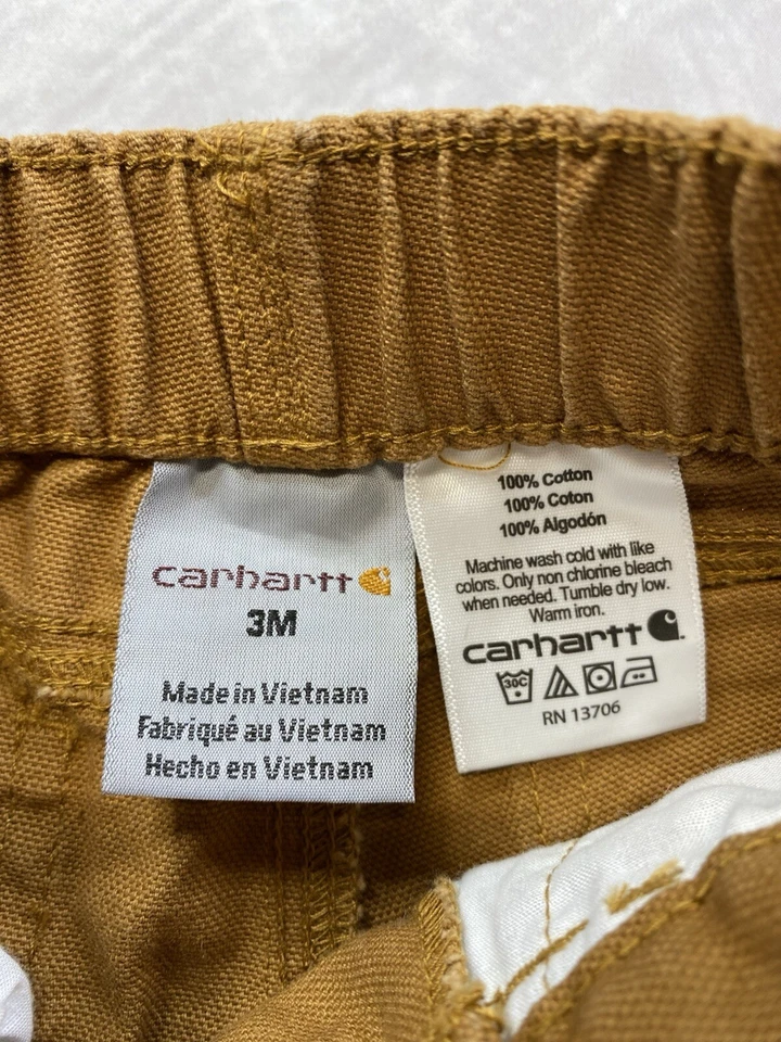 Pantalones de lona Carhartt Duck bebé niño pequeño talla 3M Foto 3 de 4