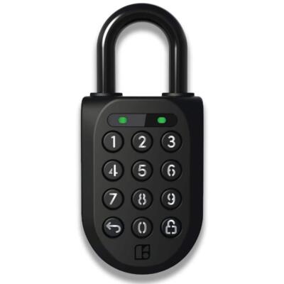 IGLOOHOME Smart Combination Padlock w/Mobile App, Waterproof, Rechargeable Black
