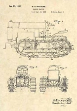 Official Caterpillar Tractor US Patent Art Print- Vintage Antique Original  -340