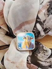 SLIDE Scarf Wild Rag Scarves Slide highland cow gift, bandana slide, western 