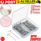 UP TO 200PCS Silver Metal T Pins 32/38/55mm Modelling Crafts Sewing Macrame Wigs