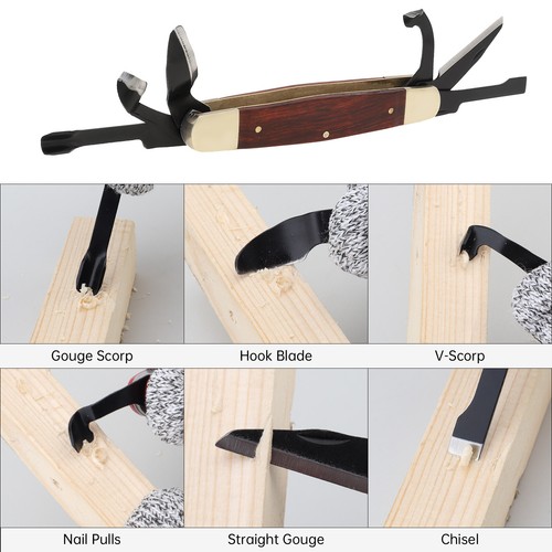 Wood Carving Tools Chisel Set Whittling Cutter Polishing Hand Woodworking Kit - Picture 9 of 11
