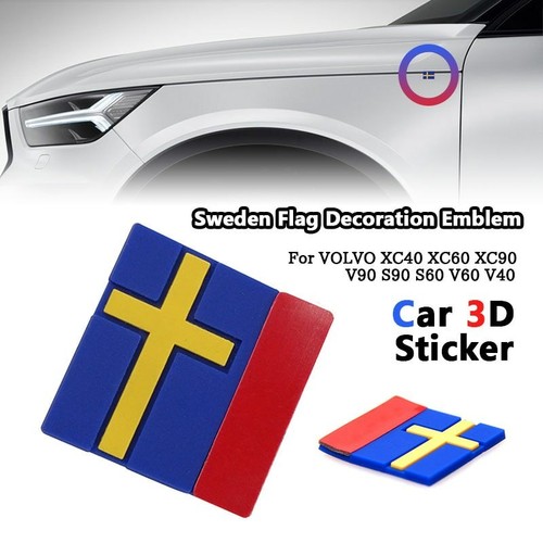 5Pcs 3D Sweden Flag Car Stickers Emblem Decoration For VOLVO XC40 XC60 XC90