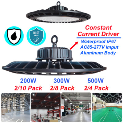 500W 300W 200W UFO LED High Bay Lights Industrial Warehouse Garage Shop Lighting