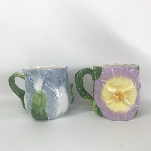 Vintage Sakura Colors of Spring Mugs Flower Set Ceramic Blue Pink Purple Yellow - Picture 8 of 20