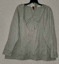 Womens Hoodie Gitano 22/24W Gray Looks Like Two Pieces Good Condition 