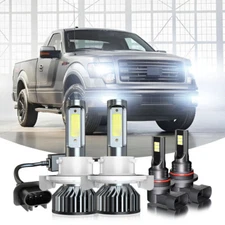 For Ford F-150 2004—2014 10000K LED Headlight Hi/Lo +Fog Light 4 Bulbs Combo kit