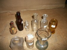 vintage lot glass bottle jars