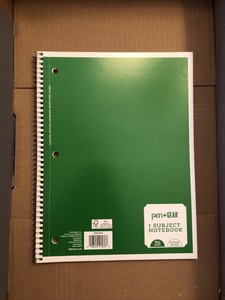 Pen Gear 1 Subject Notebook 70 Sheets Green New College Ruled Ebay