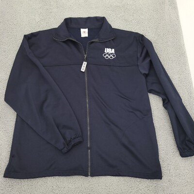 USA Olympic Mens Jacket XL Long Sleeve Full Zip USA Fleece