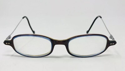 Kiplinger Womens Oval Brown Plastic Eye Glasses Frames Silver