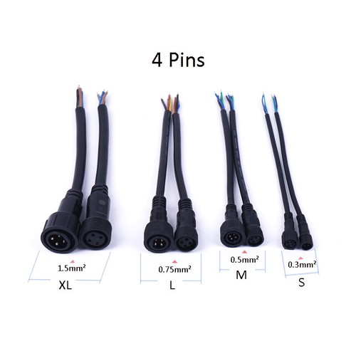 4 Pin Waterproof Male Female Connector Plug Power Cable Socket Electrical Wire - Picture 3 of 15