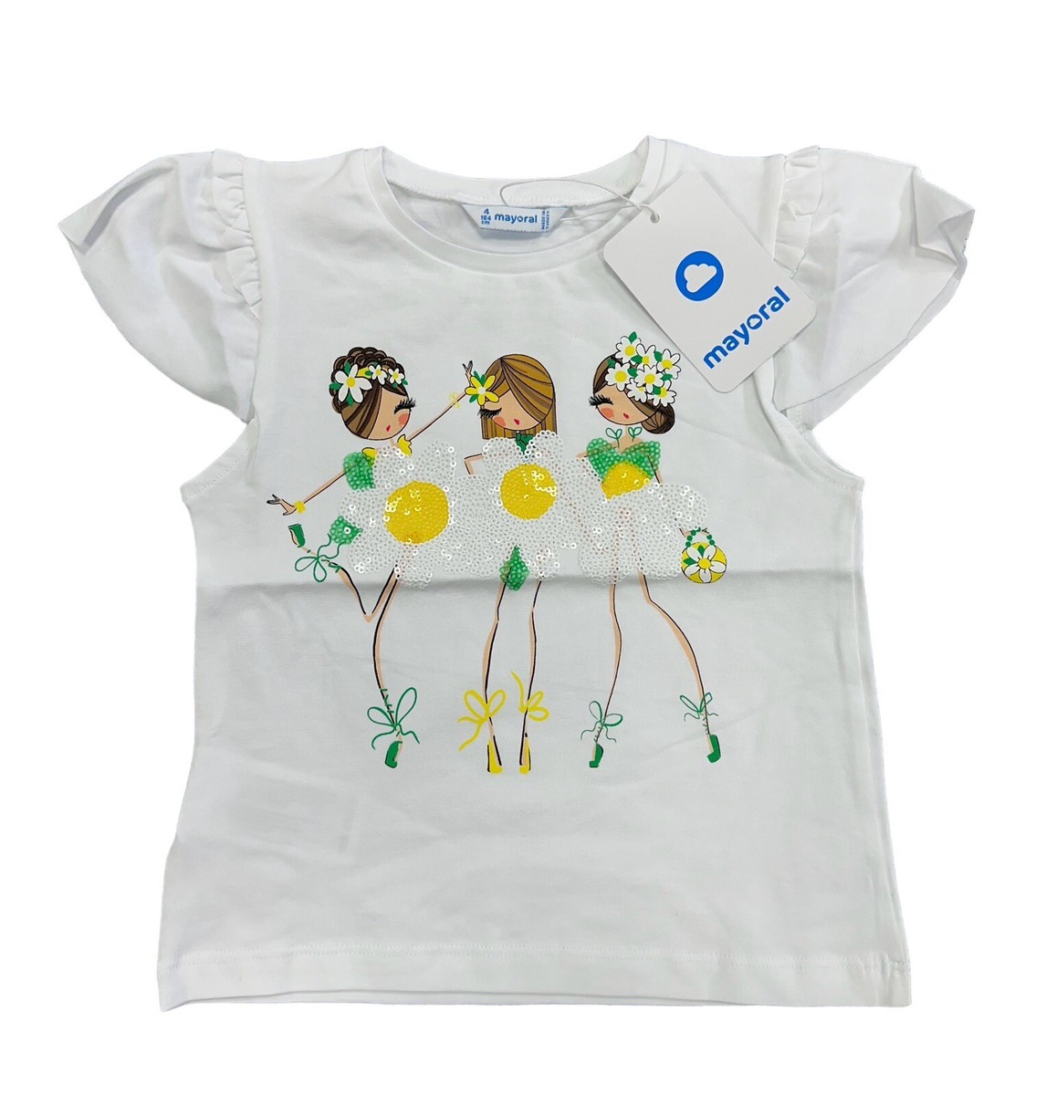 Mayoral Flower Girl T Shirt White All Sizes #REF67 UK