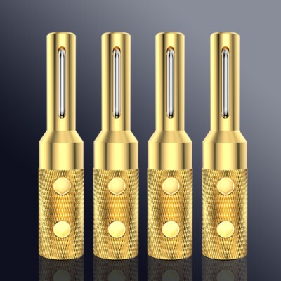 4x Viborg VB406 Pure Copper Hifi Speaker Cable Banana Plug Gold Plated Connector