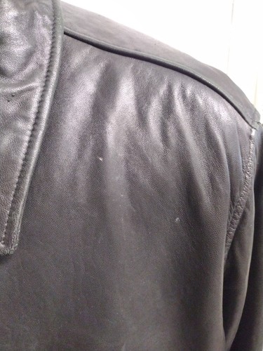 Giacca bomber Roundtree & Yorke pelle nera uomo grande vintage pelle di agnello - Foto 13 di 24