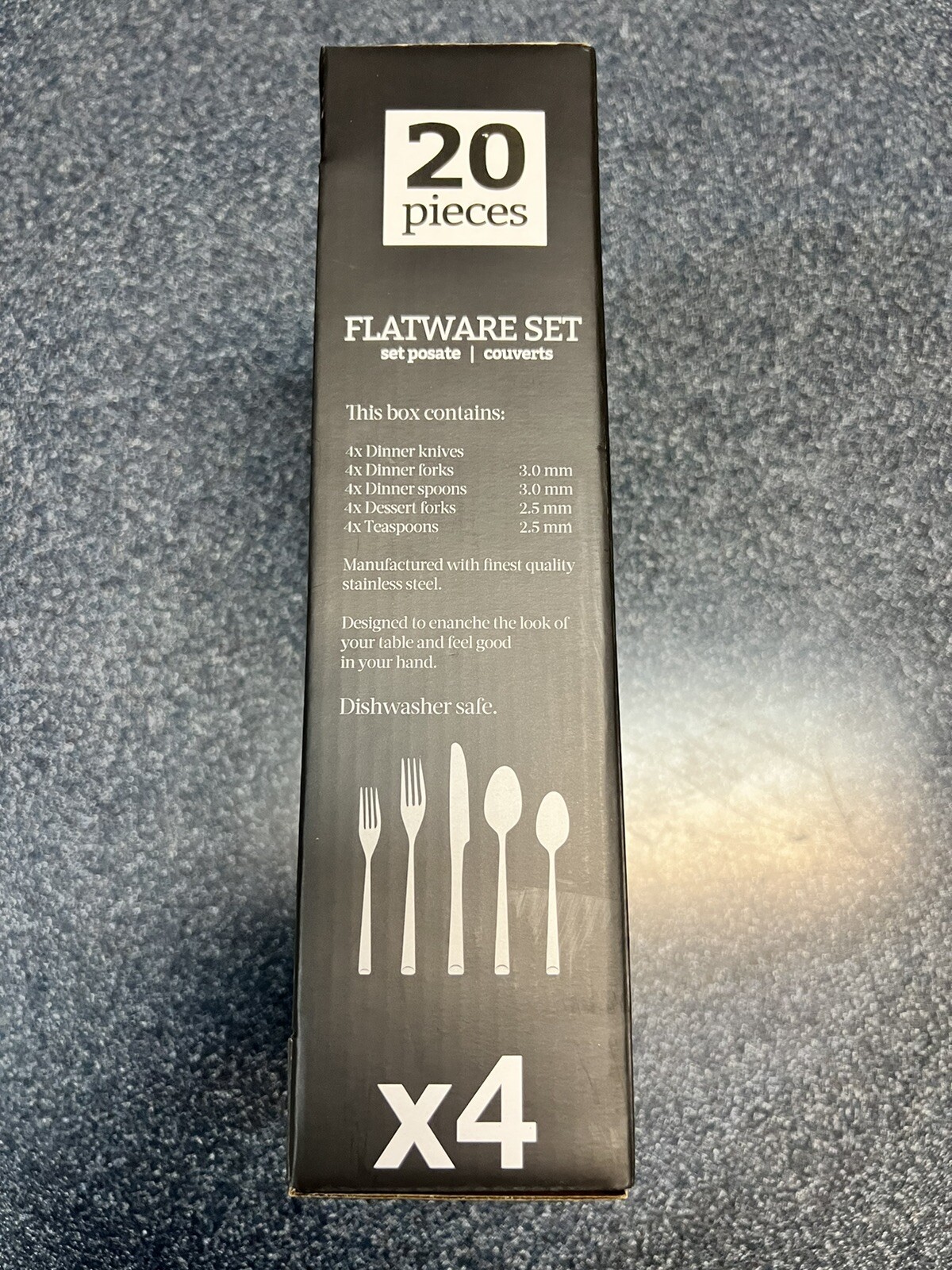 Brandani Step Made in Italy 20 Piece Stainless Steel Flatware Set NEW