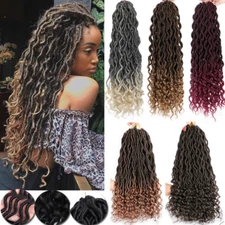 20" Goddess Faux Locs Curly Crochet Braids Thick Sew in Braiding Hair as human