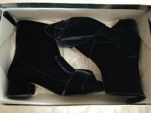 N 21 Knotted Velvet Ankle Boots Navy uk 5 eu 38 New - Picture 7 of 9