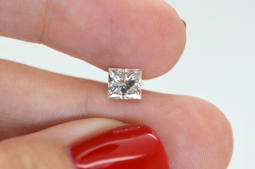 Loose Princess Shaped Diamond G Color SI1 Certified Natural Enhanced 0.99 Carat - Picture 7 of 8