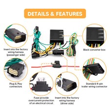 4 Pin Car Trailer Towing Wiring Harness Kit For Jeep Wrangler Jl Gladiator 2018 4 Pin Car Trailer Towing Wiring Harness Kit For Jeep Wrangler Jl Gladiator 2018