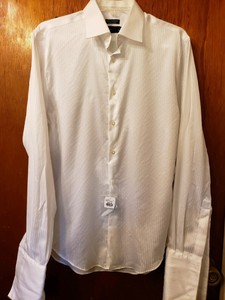 black and white pinstripe dress shirt