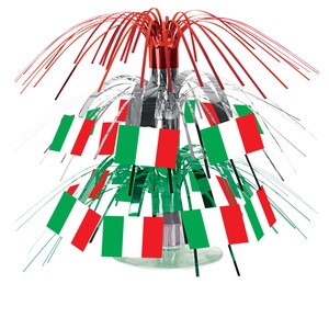 Mini Italian Flag Cascade Centerpiece Table Decor Red White