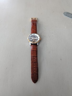 Thomas Earnshaw Longitude Automatic Gold Brown White Watch EUC Running Accurate