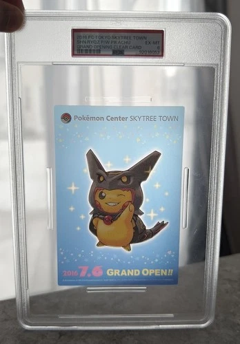 Pokemon Center Promo Pikachu Poncho Rayquaza Skytree CP Clear Card PSA 6