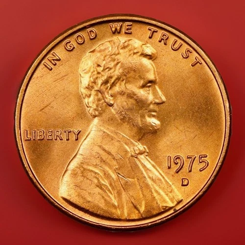 1975-D US Lincoln Memorial Cent RED BU From Original Roll Fast S&H W/Tracking