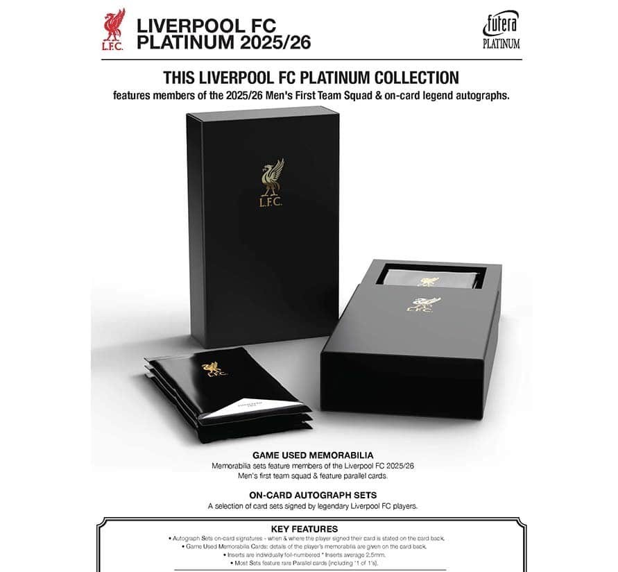 2025-26 Futera World Football (Soccer) Platinum Club Liverpool 25