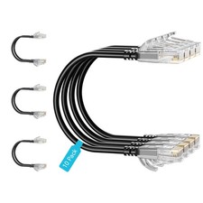 10 Pack Black Cat6 Slim Ethernet Patch Cables 3 Ft Cat6a
