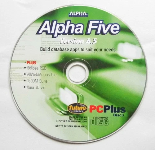 PC Plus Magazine July 2003 CD only, Alpha Five
