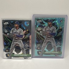 2025 Topps Chrome Cosmic Orelvis Martinez RC Aqua Equinox Refractor/199 & base