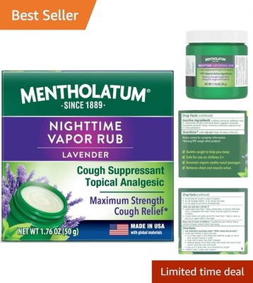 Lavender Nighttime Rub - Fast-Acting Cough and Pain Reliever, 1.76 oz